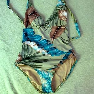 Tommy Bahama floral halter one piece swimsuit